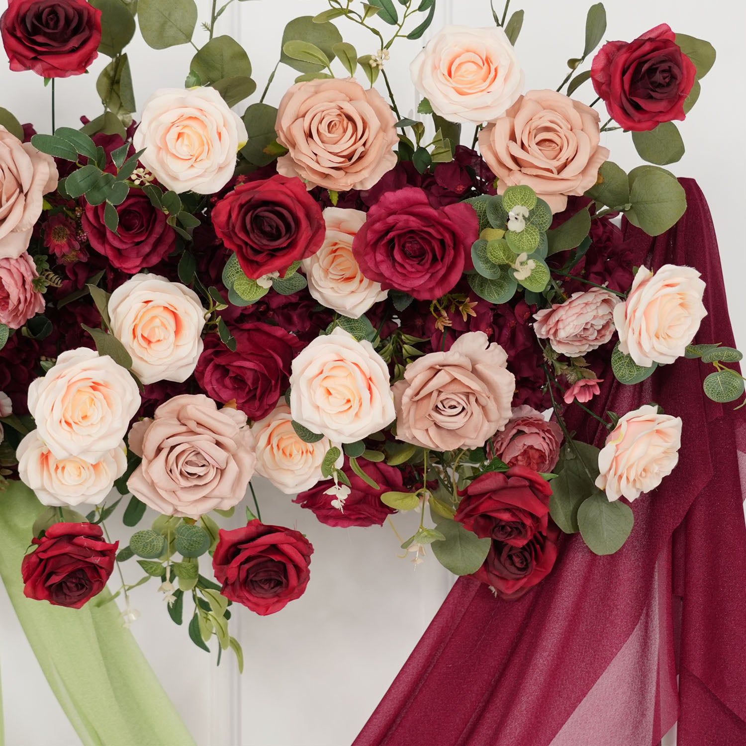 Uflower Artificial Rose Flower Row Wedding KT Backdrop Decor